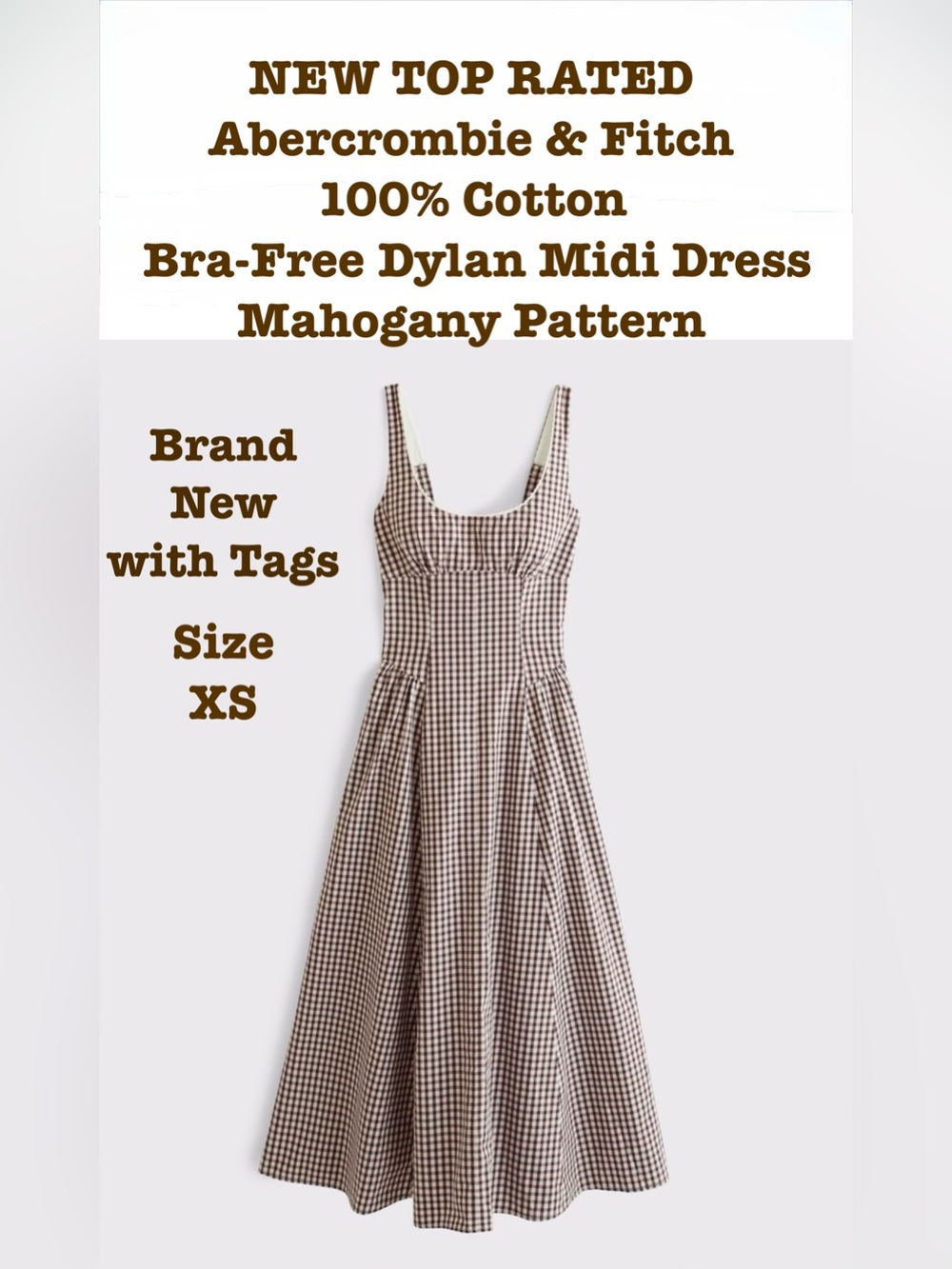 Abercrombie & Fitch Dylan Midi Dress in Mahogany Pattern Size XS
